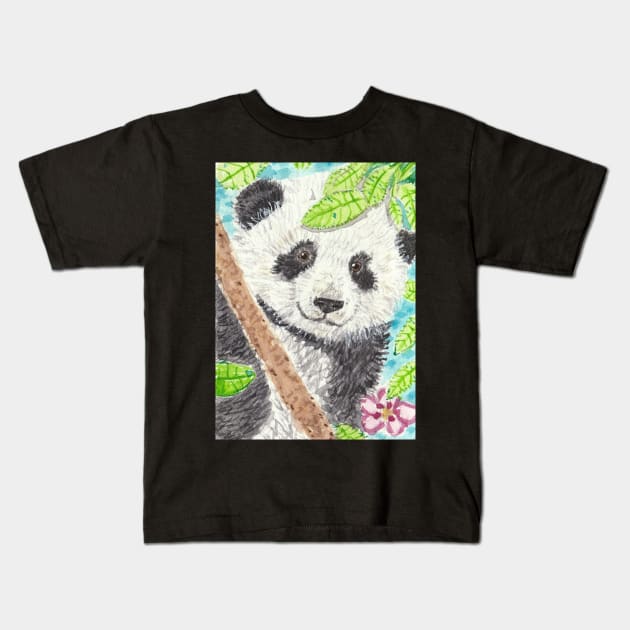 Baby Panda  bear Kids T-Shirt by SamsArtworks